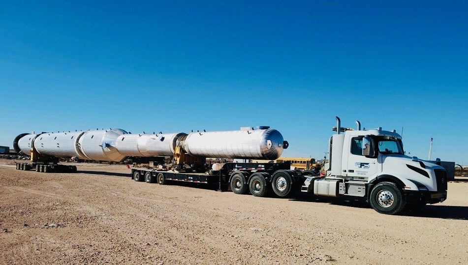 Long vessel being transported